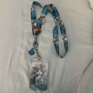 Loungefly Disney Ariel Sketchy Lanyard ID Card Holder The Little Mermaid Pins